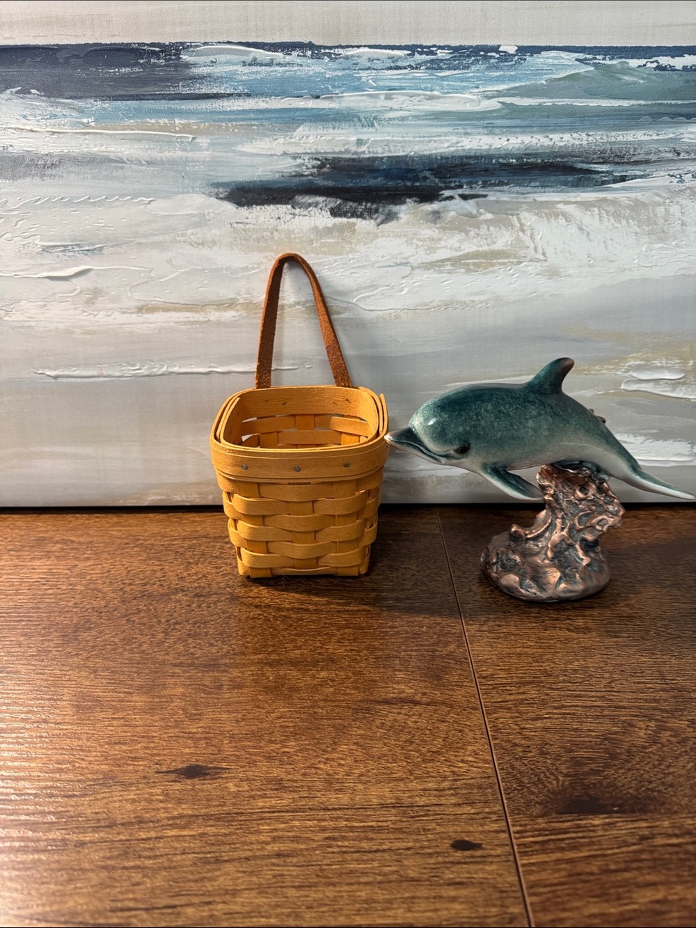 Longaberger - Handwoven Yellow Basket with Handle - Home Accents